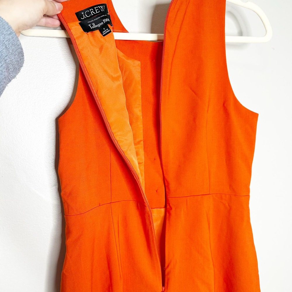 J. Crew Womens Dress Pleated Mini Italian Bi-Stretch Wool Blend Orange Size 0 - Picture 13 of 16